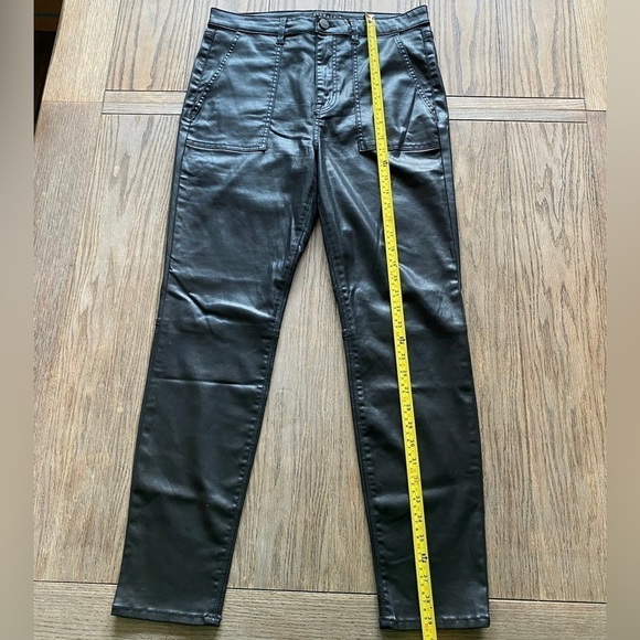 Sanctuary Hayden Tapered Faux Leather Liquid Look Black Stretch Pant Size 31 - Picture 4 of 11